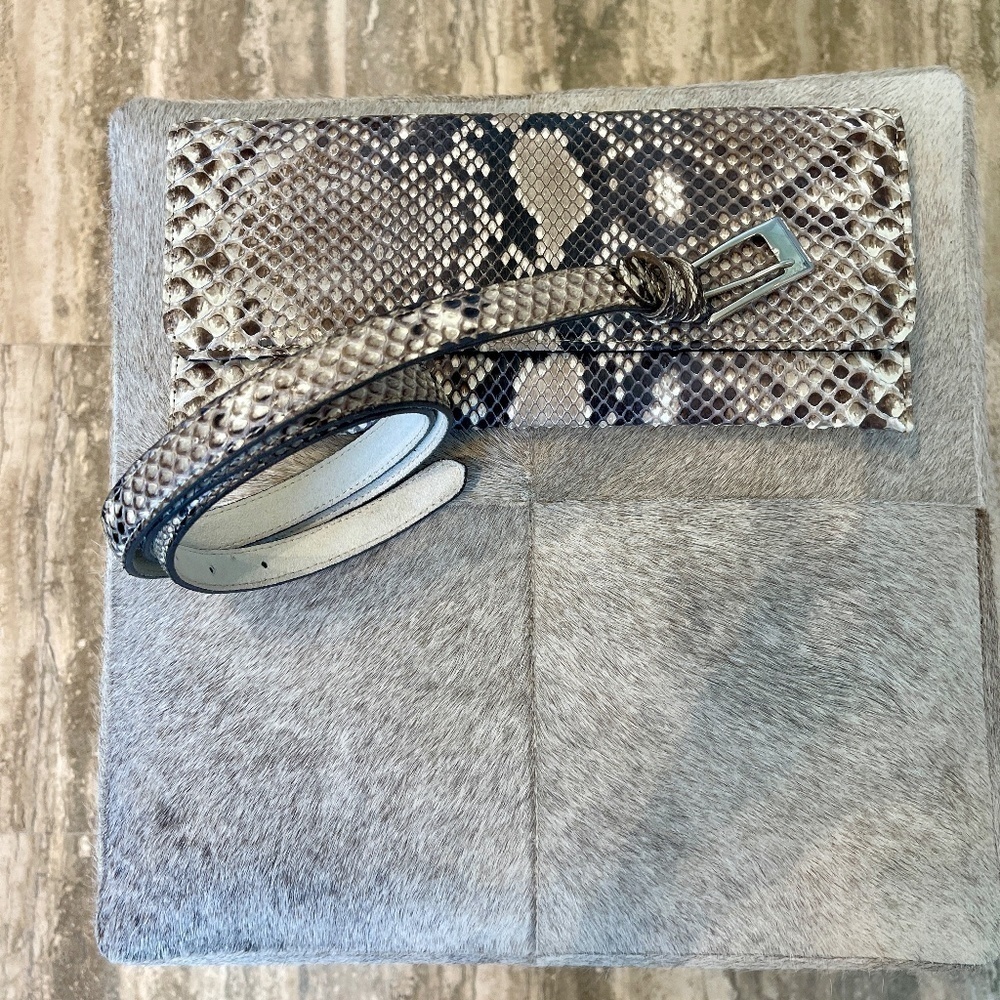 PHYTON SNAKE SKIN CLUTCH - WITH CHAIN AND BELT
